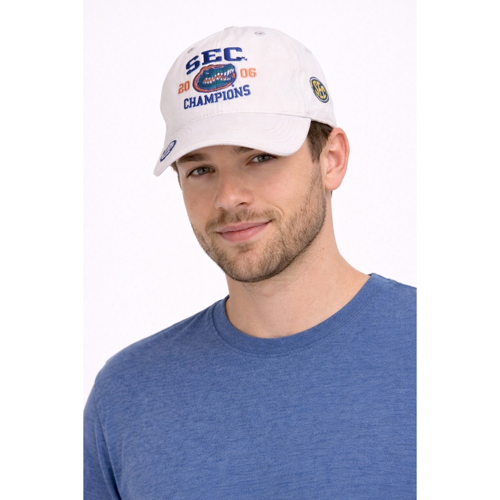 The Game Florida Gators Hat Mens OSFA White 2006 SEC Champions Embroidered Cap